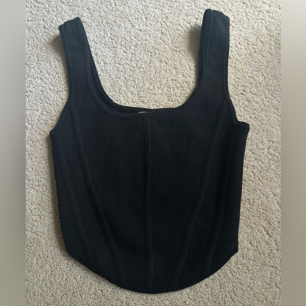 Wilfred Sculpt Knit Bustier Tank - Black